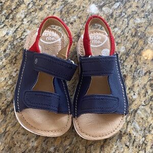 Stride Rite Navy and Red Kids Sandals Size 7 Toddler